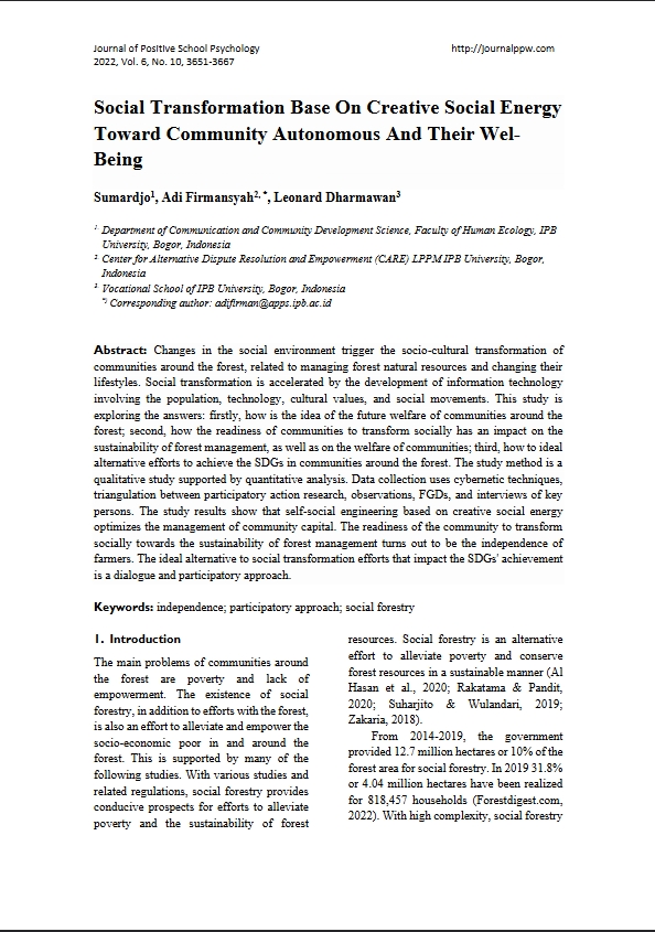 SOSIAL TRANSFORMATION BASE ON CREATIVE SOCIAL ENERGY TOWARD COMMUNITY